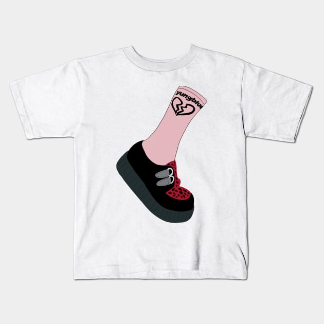 Pink Socks & Creepers Kids T-Shirt by poeticalypses